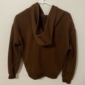 brown zip up hoodie